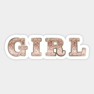 Girl - rose gold glitter Sticker